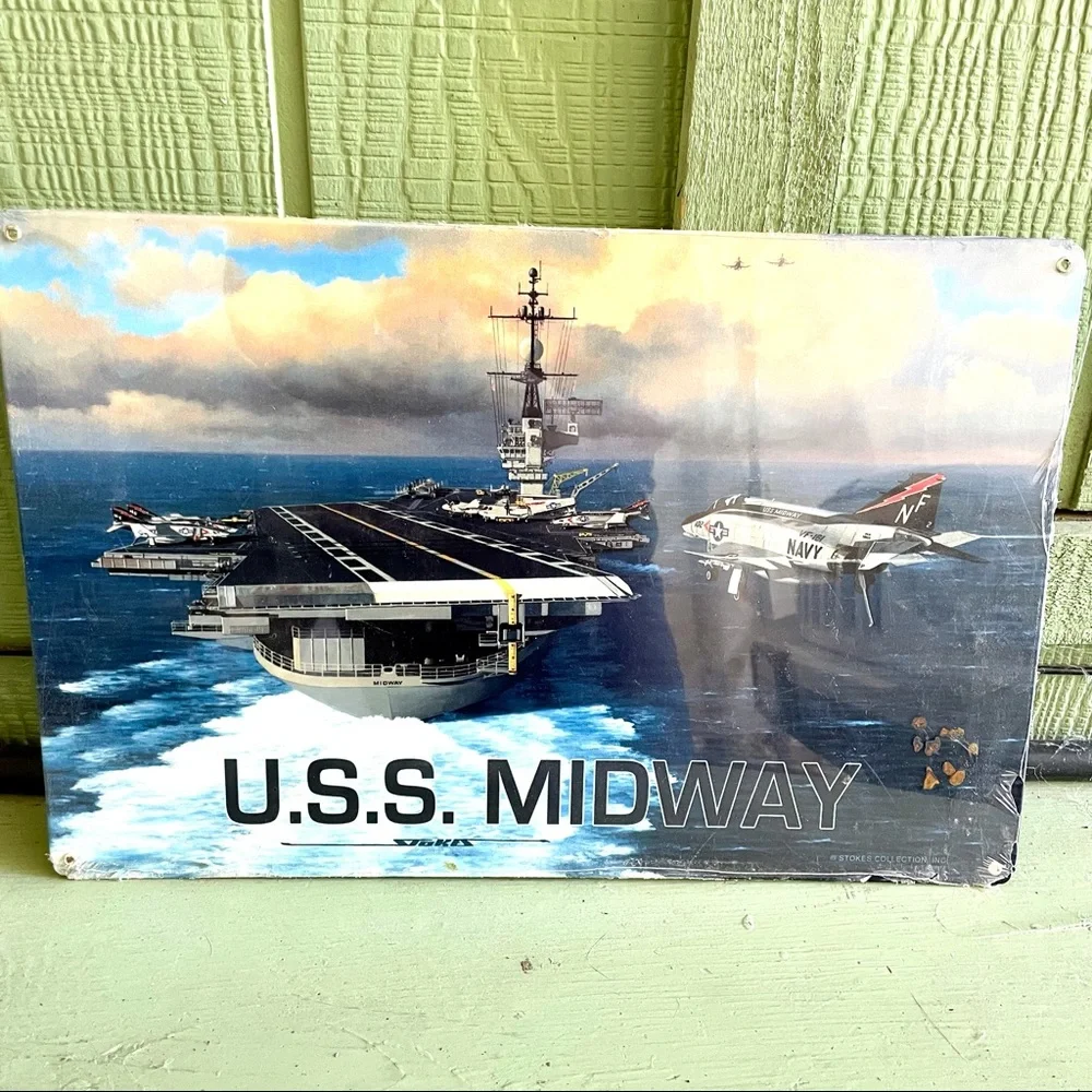NEW Heavy Duty Steel U.S.S. Midway Navy Metal Sign